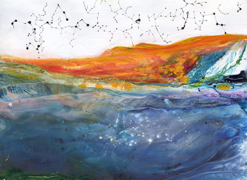 Water media painting Oceans Deep by Christine Alfery