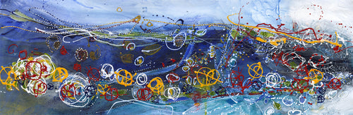 Water media painting, On The Road Again II by Christine Alfery