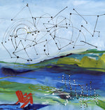 Water media painting,  Our Connections by Christine Alfery