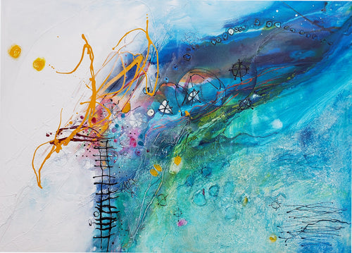 Water media painting, Out on a Limb by Christine Alfery