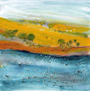 Water media painting,  Pacific Shore by Christine Alfery