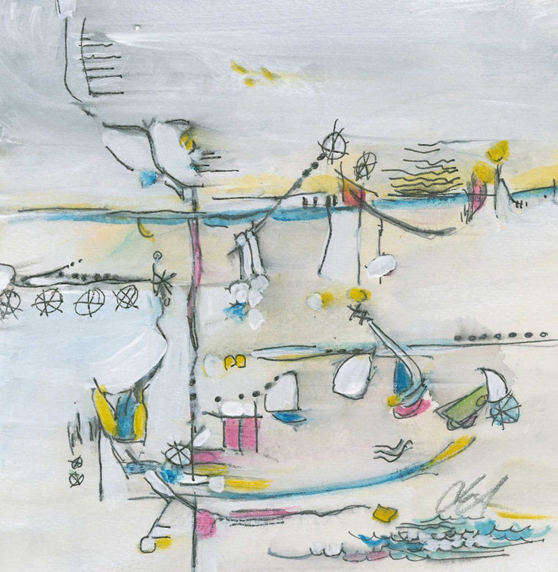 Water media on paper, It's a Beach Party by Christine Alfery