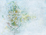 Water media painting,  Pine Tree and Chickadees by Christine Alfery