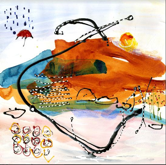 Water media painting, Rain, Sun, Fog  by Christine Alfery