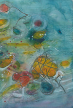Water media painting, Rainbows II by Christine Alfery