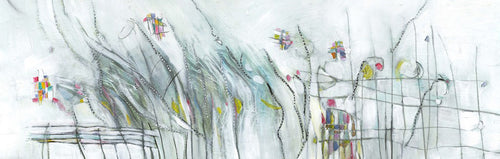 Water media painting, Rainbows In My Studio by Christine Alfery