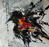 Water media painting,  Red Winged Blackbird by Christine Alfery