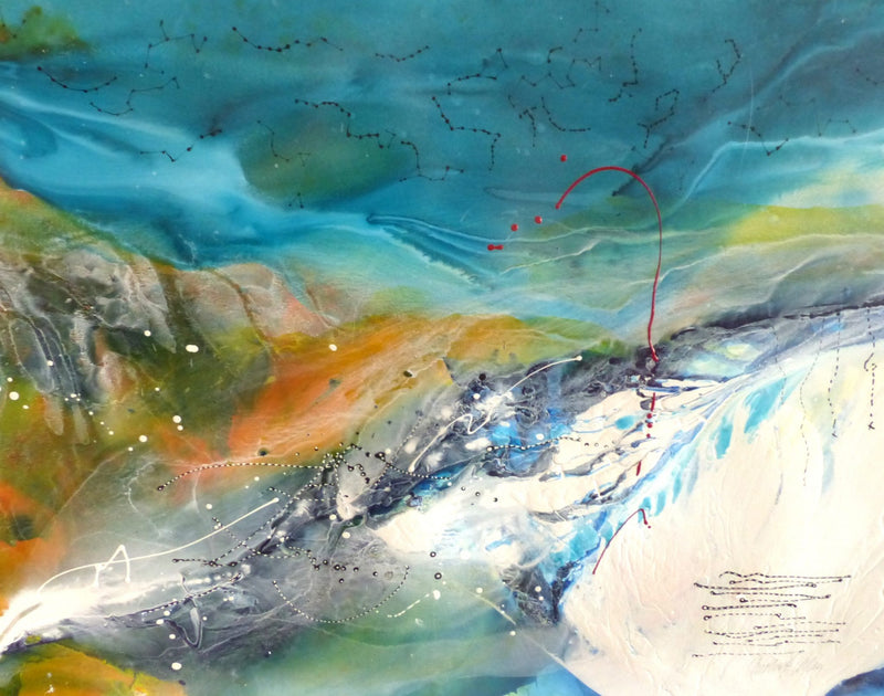 Water media painting, River 2  by Christine Alfery