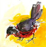 Water media painting, Robin at My Feeder  by Christine Alfery