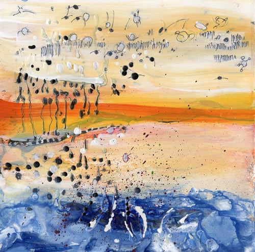 Watermedia painting, Shoreline by Christine Alfery