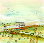 Water media painting, Spirit of the Land I by Christine Alfery