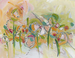 Water media painting, Springtime Sprouts by Christine Alfery