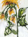 Water media painting, Sunflower Study by Christine Alfery