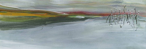 Water media painting, Sunset Water by Christine Alfery