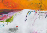 Water media painting, Tangerine Sky II by Christine Alfery