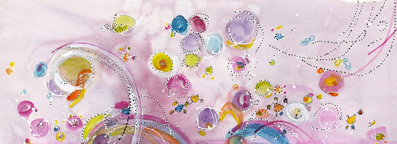 Water media painting, The Bubble Making Contraption  by Christine Alfery