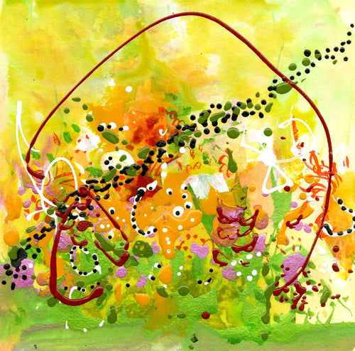 Water media painting, The Path of a Leaf Ant  by Christine Alfery