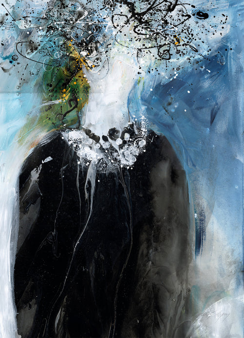 Water media painting, The Judge by Christine Alfery