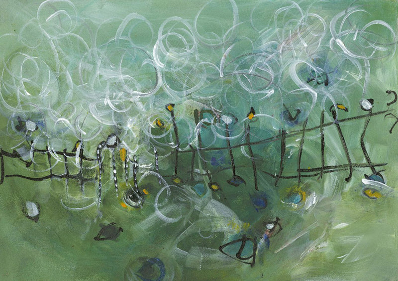 Water media painting, Through The Gate by Christine Alfery