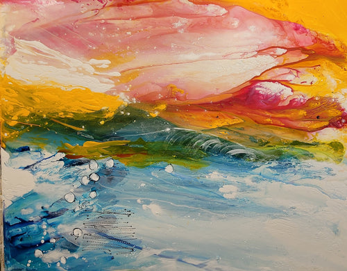 Watermedia painting, Tides by Christine Alfery