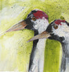 Watermedia painting, Two Cranes by Christine Alfery