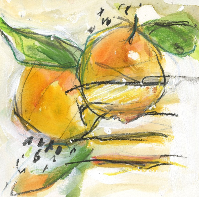 Watermedia painting, Two Pears by Christine Alfery