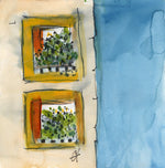 Watermedia painting, Two Windows by Christine Alfery