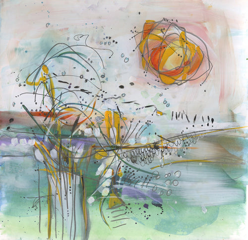 Watermedia painting, Zephyr Winds by Christine Alfery