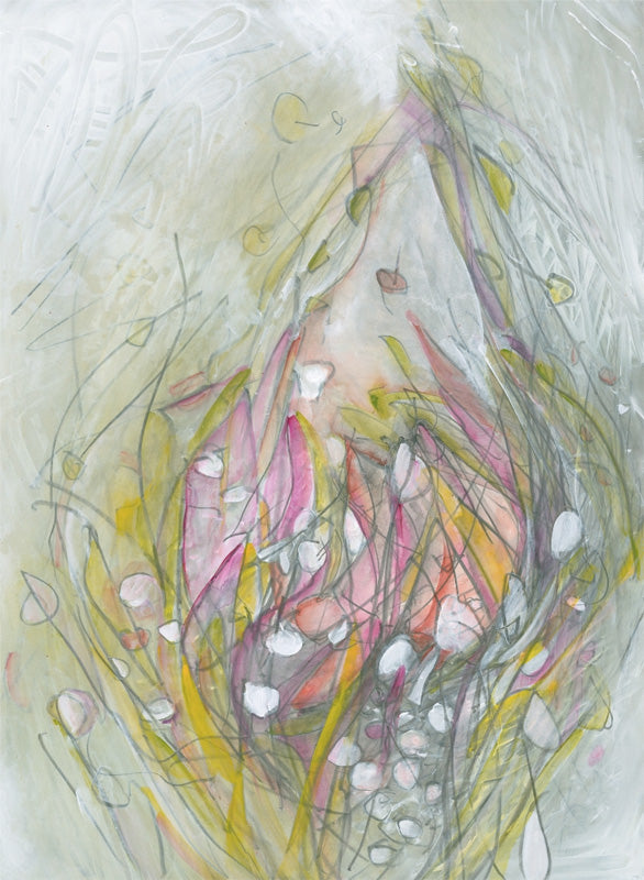 Water media painting, Artichoke I by Christine Alfery