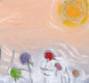 Water media painting, Beach Umbrellas by Christine Alfery