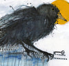 Watermedia painting, Black Bird by Christine Alfery