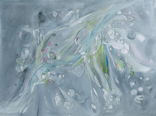 Water media painting, Blue Angels by Christine Alfery