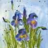 Watermedia painting, Purple Iris by Christine Alfery