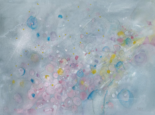 Water media painting, Bubbles by Christine Alfery