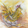 Water media painting, Chicken by Christine Alfery