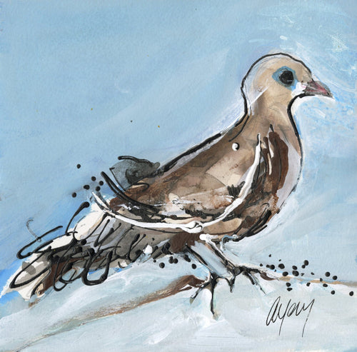 Water media painting, Dove by Christine Aflery