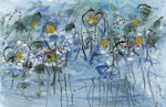 Water media painting, Fairies Playing Hopscotch Across the Lily Pads by Christine Alfery