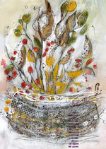 Water media painting, Fall Bouquet by Christine Alfery