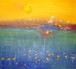 Water media painting, Fishing II by Christine Alfery