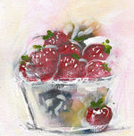 Water media painting, Fresh Strawberries by Christine Alfery