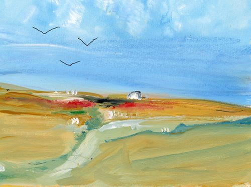 Water media painting,  Homestead II by Christine Alfery