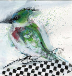Water media painting, Kingfisher by Christine Alfery