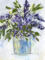 Water media painting, Lilacs by Christine Alfery