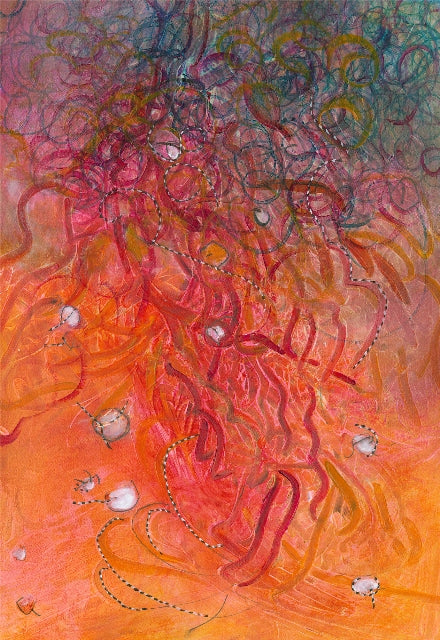 Water media painting, Lion Fish in the Reef  by Christine Alfery