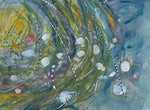 Water media painting, Long Grass Caught in the Current  by Christine Alfery