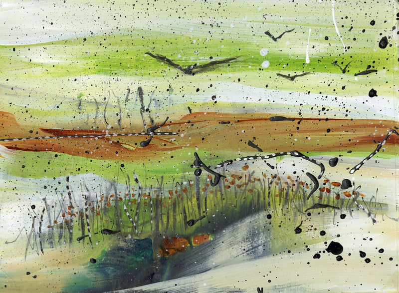 Watermedia painting, Marsh by Christine Alfery