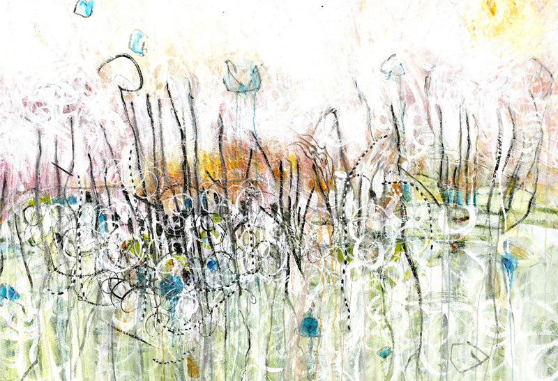 Water media painting, Marshlands Break of Day  by Christine Alfery