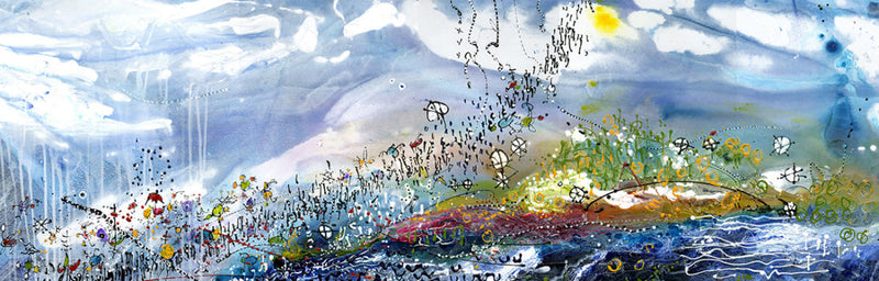 Water media painting,  Migration by Christine Alfery