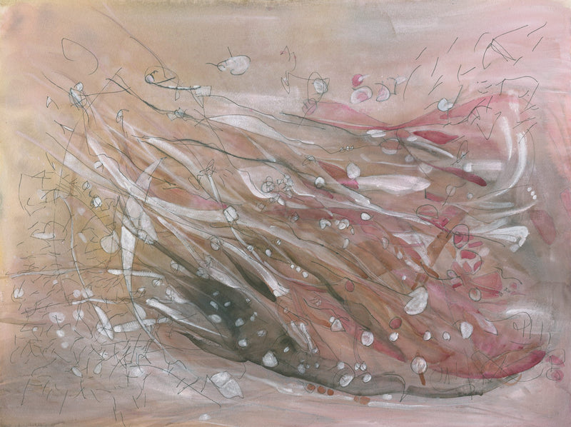 Water media painting, Moving Current by Christine Alfery