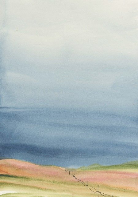 Water media painting, Nebraska II by Christine Alfery